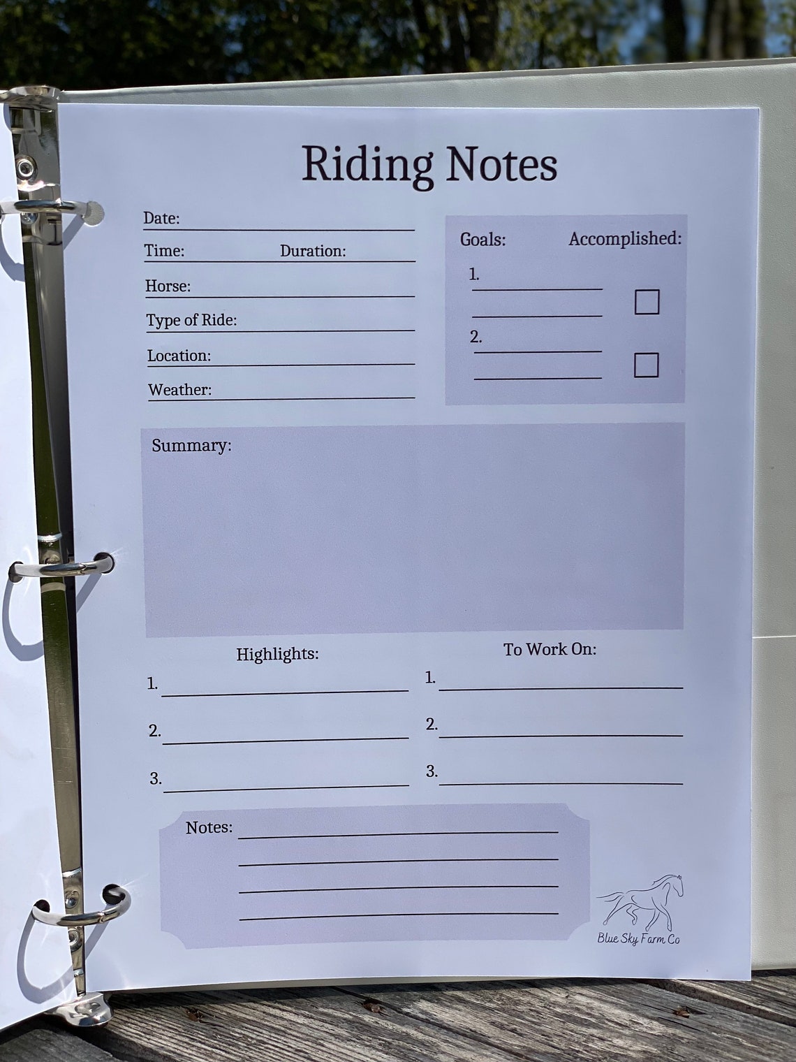 Equestrian Riding Journal Horse Printable Journal Horse Training Log ...