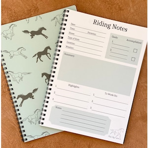 Horse Riding Daily Journal Gift for Teenage Girl Horse Notebook Minimal Equestrian Log Notes for Horse Lesson Guide Horse Lover Gift Barn