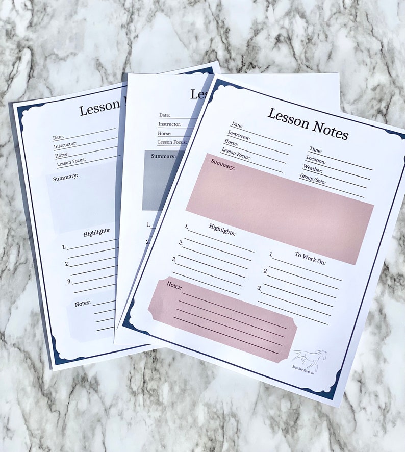 Equestrian Lesson Journal Dressage Horse Riding Journal Etsy