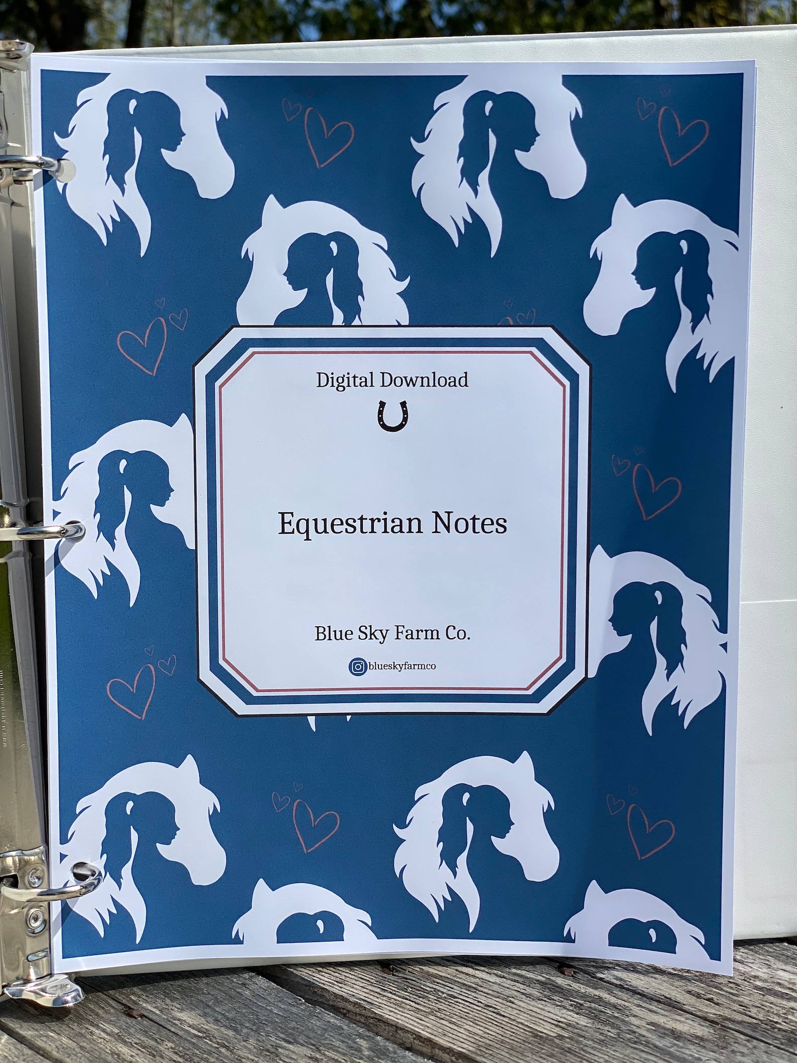 Equestrian Riding Journal Horse Printable Journal Horse Training Log