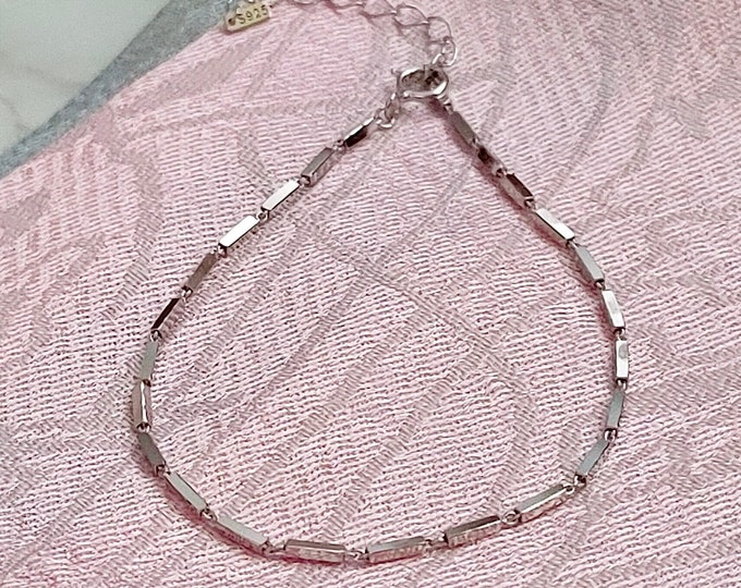 Dainty Gold Silver Bracelet, Gold over Silver Bracelet, Minimalist Bracelet,  Stacking Bracelet, 925 Sterling Silver Bracelet