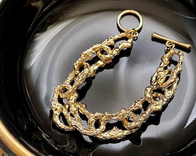 Rugged Chain Bracelet, Gold Link Chain, Stack Bracelet, Chunky Bracelet, Gold Layering Bracelet, Stacking Bracelet,