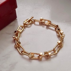Retro guldkedjearmband, guldarmband, grovt armband, vardagsarmband, guldfärgat lager-på-lager-armband, stapelarmband,