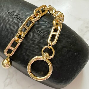 Chunky Flat Mariner Bracelet, Gold Link Chain, Big Hook Bracelet ...