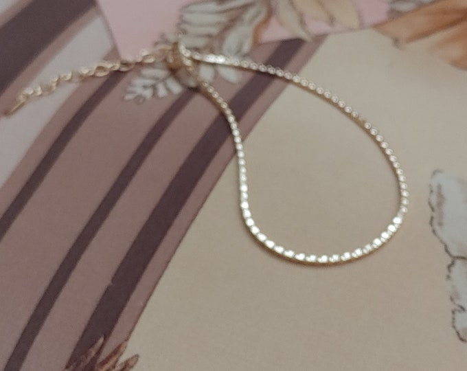 Dainty Gold  Bracelet, Gold over Silver Bracelet, Minimalist Bracelet,  Stacking Bracelet, 925 Sterling Silver Bracelet