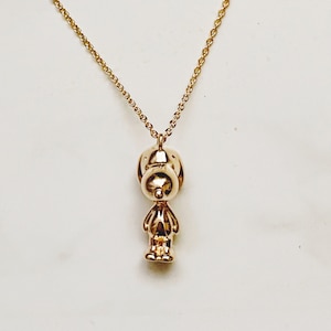 Collier pendentif Snoopy, joli collier en or, collier minimaliste, collier minimaliste en plaqué or image 4