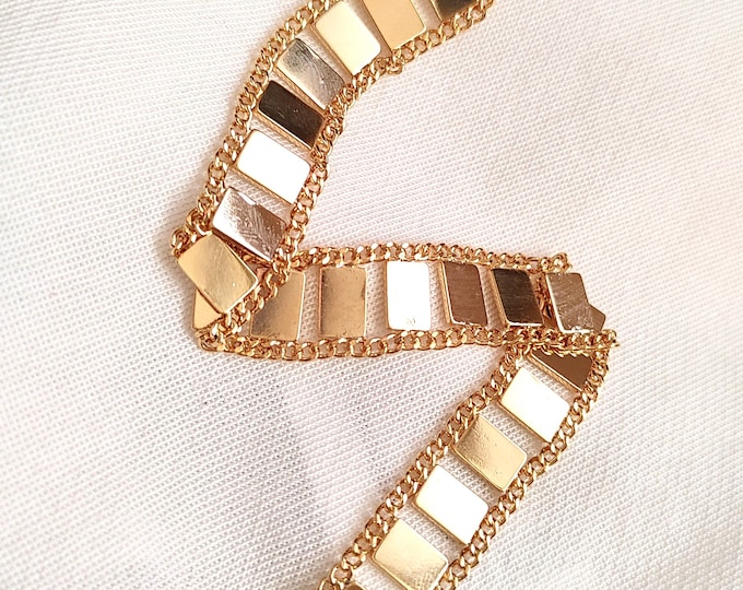 Elegant Gold Bracelet, Stack Bracelet, Gold Link Bracelet, Chunk Bracelet, Gold Layering Bracelet, Stacking Bracelet,