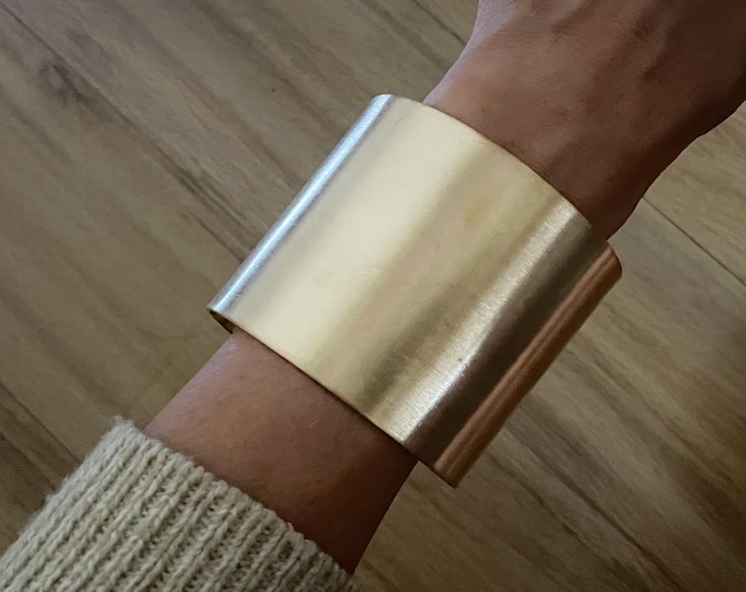 Super Wide Wrap Cuff Bracelet, Vintage Cuff Bracelet, Minimalist Gold Bracelet, Gold Bangle Bracelet, Party Bracelet