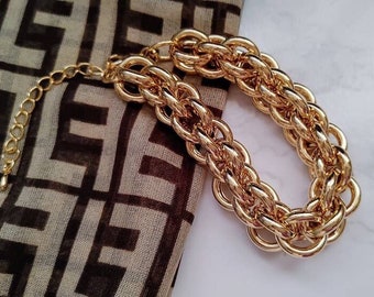 Bold Chunky Gold Chain Bracelet, Stack Bracelet, Gold Link Bracelet, Chunk Bracelet, Gold Layering Bracelet, Heavy Chunky Bracelet,