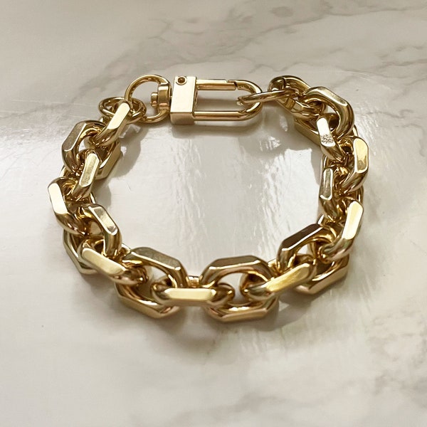 Chunky Chain Bracelet, Gold Link Chain, Stack Bracelet, Chunky Bracelet, Gold Layering Bracelet, Stacking Bracelet,