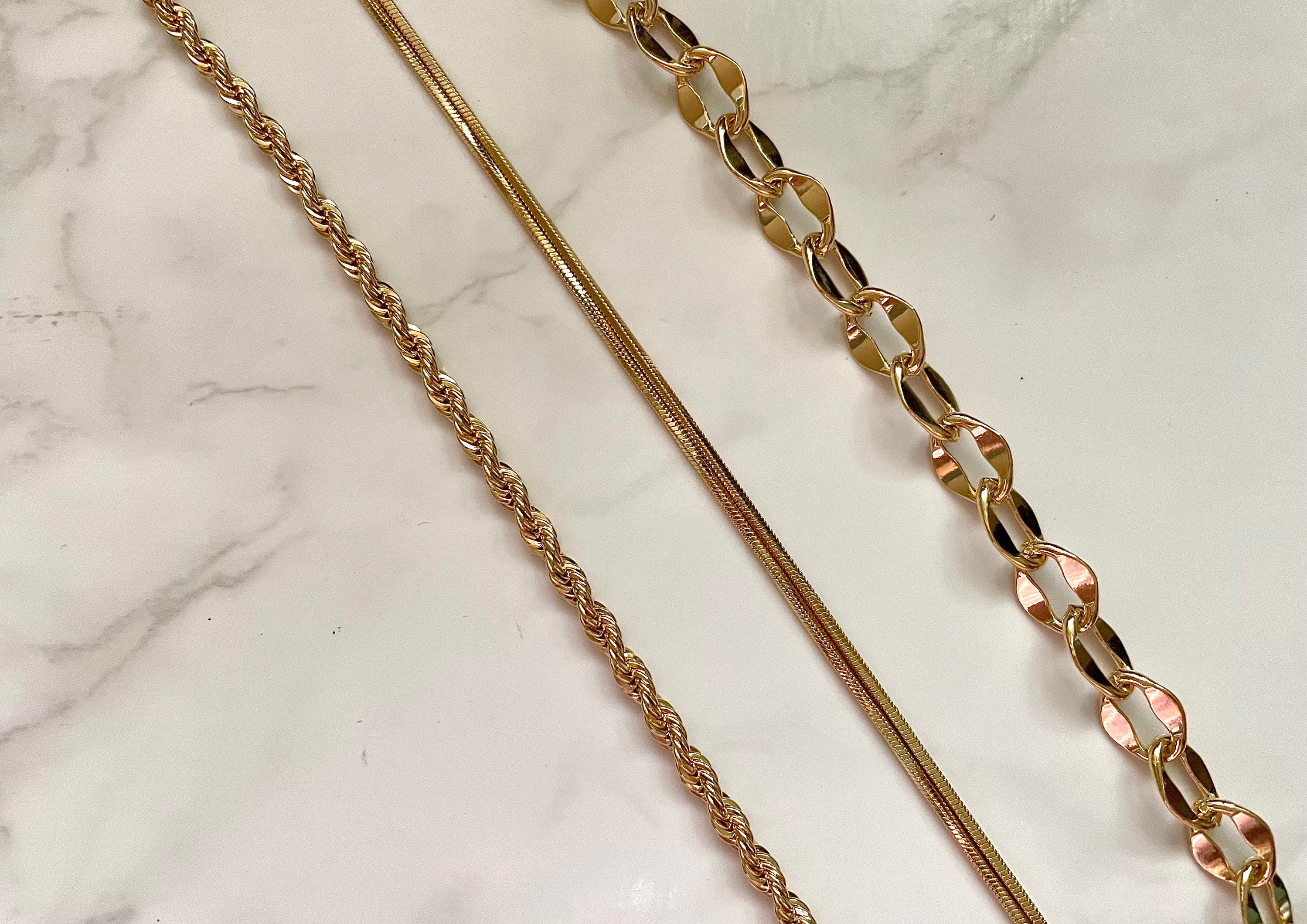 gold chain bracelet layers stacked – Clutch Jewelry