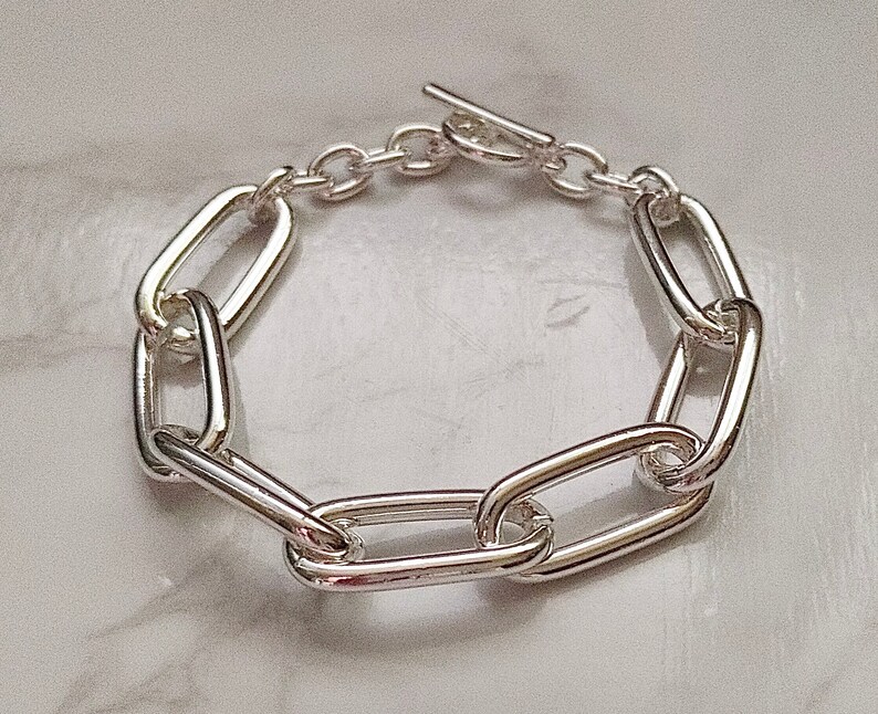 Paperclip Chain Bracelet, Gold Link Chain, Stack Bracelet, Chunky ...