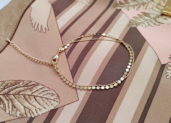 Layered Gold Bracelet, Double Gold Bracelet, Minimalist Bracelet, Stacking  Bracelet, 14k Plated Bracelet 
