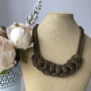Brown nautical necklace- Rope necklace- Knotted necklace- Rope jewelry- Bib necklace- Statement necklace- Necklace for her- Christmas gift