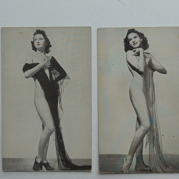 Vintage 1940s Original Burlesque Pinup Cabinet Cards