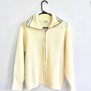 Vintage 50s Men&#39;s Zip Front Cardigan Shirt