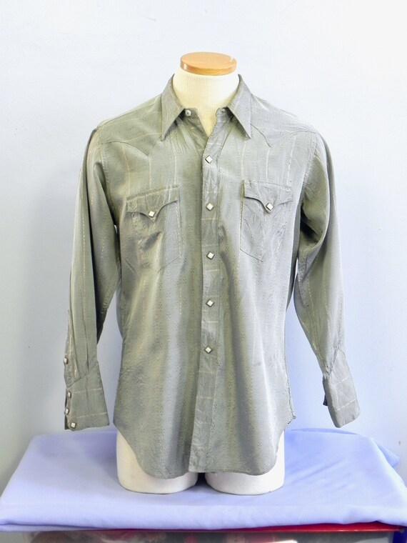 Vintage 50s Rockmount Western Shirt, Sharkskin Sh… - image 2