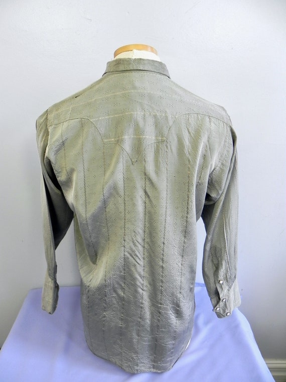 Vintage 50s Rockmount Western Shirt, Sharkskin Sh… - image 5