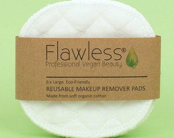 Reusable Cotton Makeup Remover Pads. Pack of 6 cleansing pads. Washable and eco-friendly.