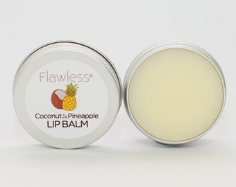 Handmade Coconut & Pineapple Lip Balm, eco friendly, vegan and cruelty free.