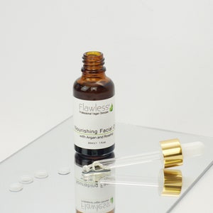 Luxury Facial Oil, Anti-Ageing with Rosehip and Argan. Hydrating, nourishing skin care.