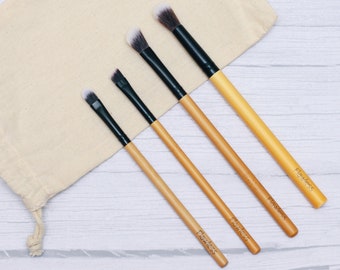 Makeup Brush Set 'Beautiful Eyes' 4 piece set. Vegan, cruelty free synthetic brush collection. Make up gift.