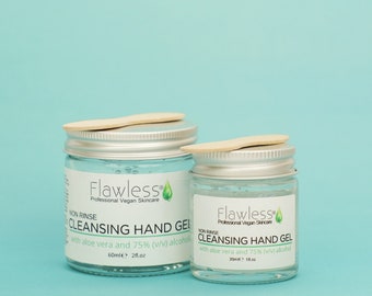 Cleansing Alcohol hand gel. Convenient non rinse hand cleanser. Sustainable. Vegan friendly.
