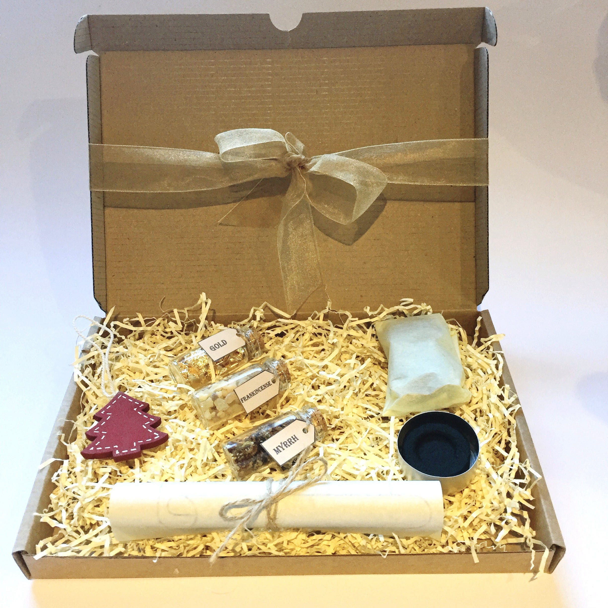Gold Frankincense and Myrrh Christmas Gift Set, Frankincense Resin