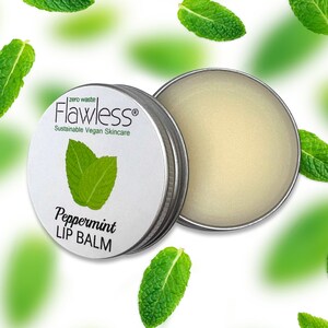 Handmade Peppermint lip balm, zero-waste skincare, eco friendly, Vegan and Cruelty Free. Natural oils
