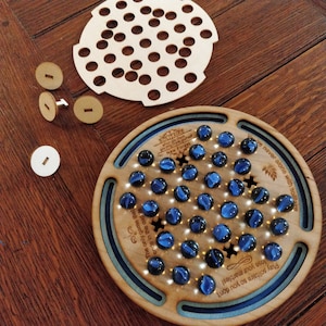 Tablero de solitario. Planos para un tablero multicapa con cerradura utilizando canicas de 16 mm. Sólo descarga de archivos digitales