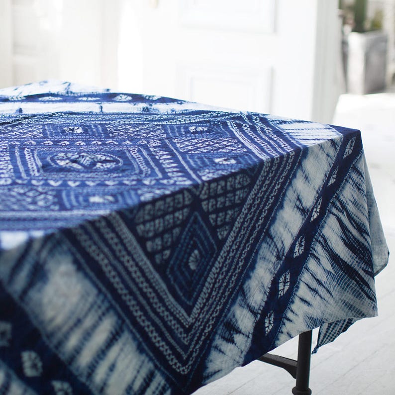 Indigo Tie Dye Throws Tablecloth Bohemian Throw Wall Etsy Israel