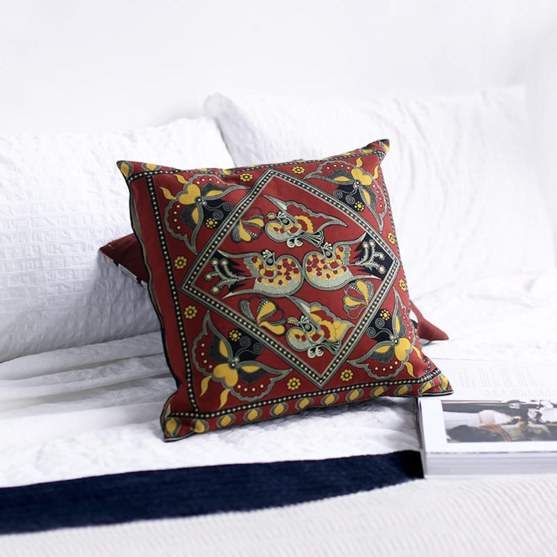Asian Throw Pillow Cover Decorative Pillow Boho Pillow Etsy