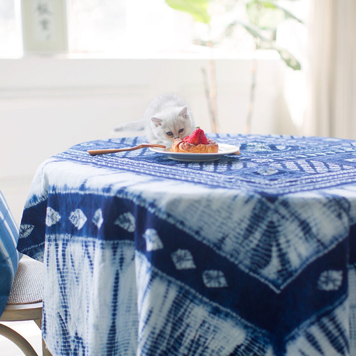 Indigo Tie Dye Throws Tablecloth Bohemian Throw Wall Etsy Israel