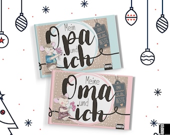 Gift set for grandma and grandpa - memory albums for grandparents and grandchildren - 2 entry books with high-quality hardcover A5
