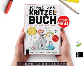 Kunstkritzelbuch - Kreatives Mal- und Kritzelbuch - Kunst aus Formen - Kinder|Erwachsene kreativität fördern - Kiga Grundschule DIN A4