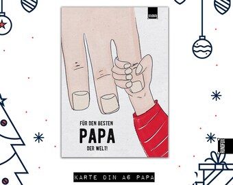 Bester Papa der Welt Geschenkkarte | Geschenk für Papi - Rückseite der Karte A6 zum beschriften und verschenken