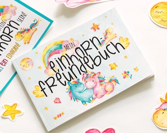 Mein Einhorn Freundebuch – Ein niedliches Erinnerungs-Album für Kinder und Erwachsene und Platz für 10 Freunde