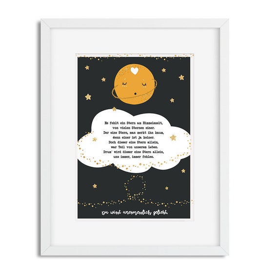 Poster Sternenkind Gedicht Mit Sonne Und Sternen Zur Etsy