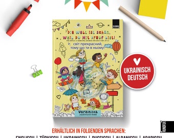 Freundebuch: Ukrainisch | Deutsch - Erhältlich in 12 weiteren Sprachen für Kinder und Erwachsene - Freundschaftsbuch Projekt von RUNDFUX