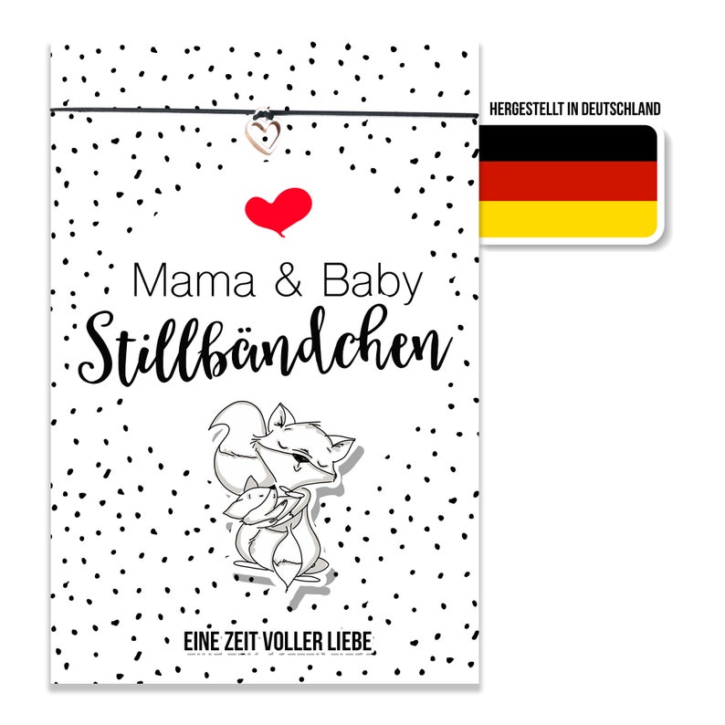 Stillarmband mit Karte als Geschenk für alle Mamas für die aufregende Stillzeit nach der Geburt Karte A6 und Armband Bild 5