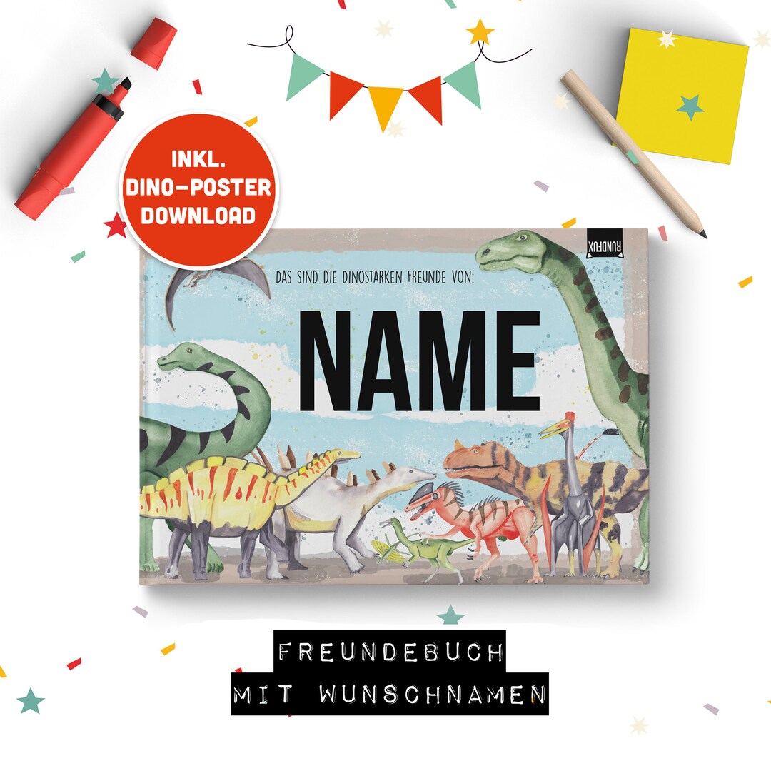 Dino-freundebuch Für Kindergarten Und Schule Mit Dem Thema: Dinosaurier