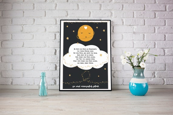 Poster Sternenkind Gedicht Mit Sonne Und Sternen Zur Etsy