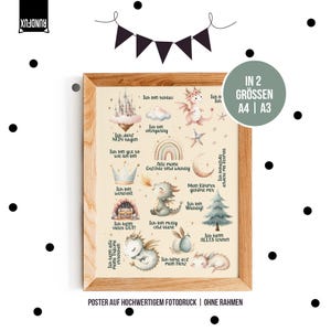 Affirmationsposter für Kinder Boho Drachen I positive Glaubenssätze I Emotionen I Babyzimmer Deko I Gefühle leben I Positives Mindset RNDFX