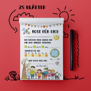 Kindergarten-Block zum Verabreden - Tolle Idee für den Kindergarten, die Schule oder einfach so zum Freunde treffen