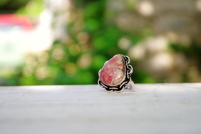 taille 51 ou 5.5 US Bague rhodochrosite