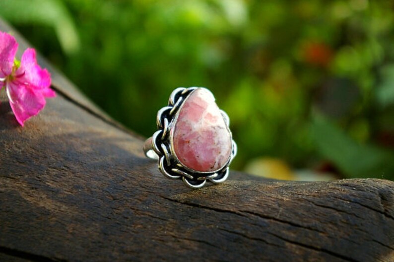 taille 51 ou 5.5 US Bague rhodochrosite