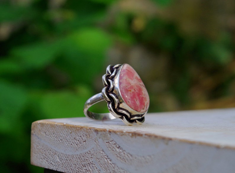 taille 51 ou 5.5 US Bague rhodochrosite
