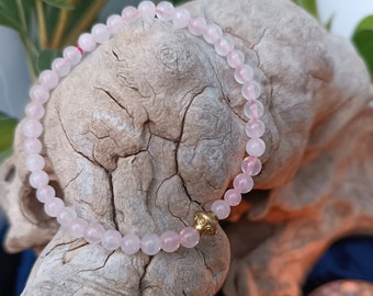 Rose quartz bracelet 4 mm, different versions