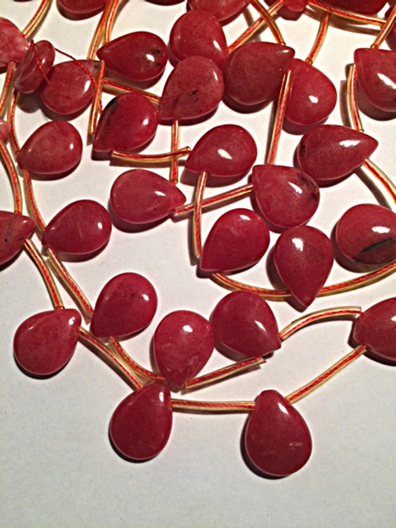 Red agate 20 x 15 mm tears briolette bead pink blackberry red loose beads