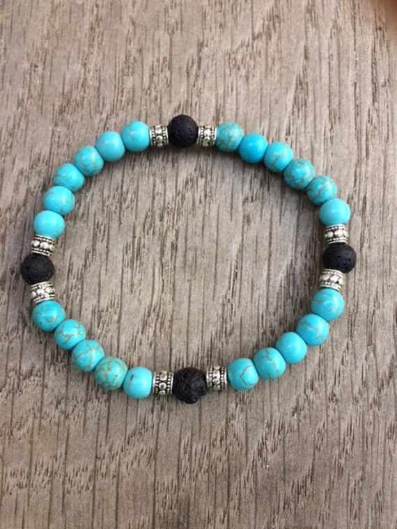 Herren Männer Armband Edelsteine handgefertigt Onyx /& Lavastein